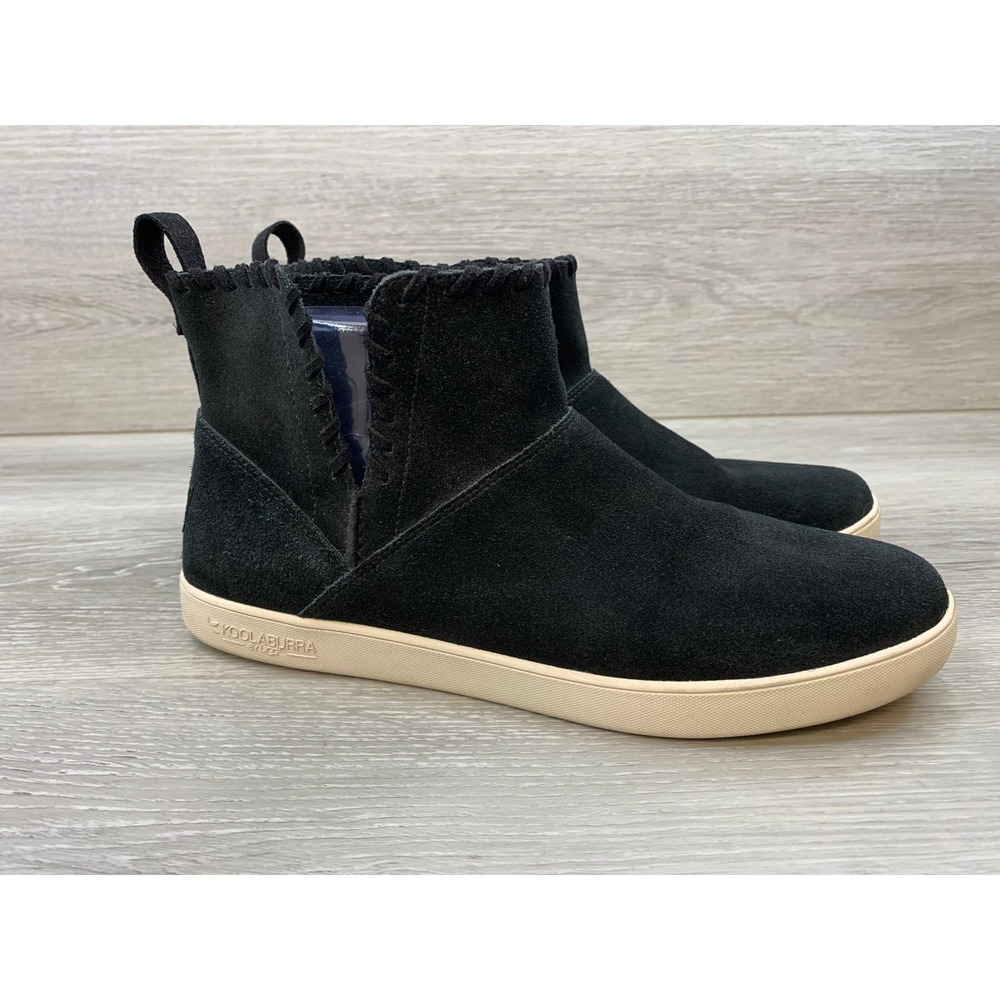 Koolaburra by UGG Women's Ankle Boots Black Suede Whipstitch 10 Casual Shoes